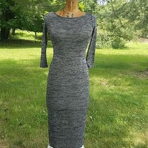 F21 3/4 Sleeve Bodycon Midi Dress